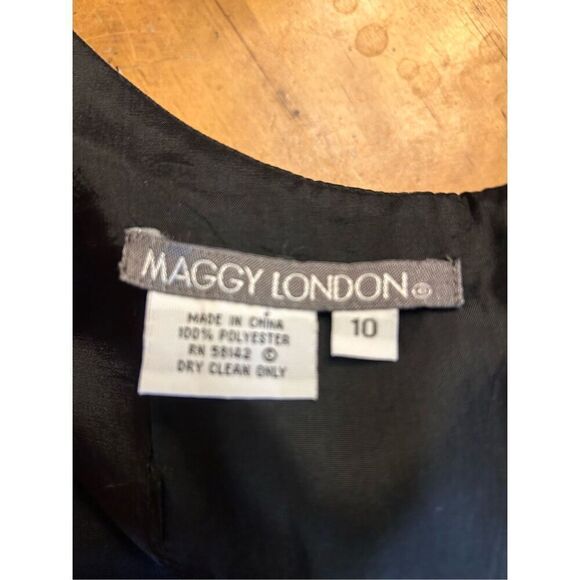 Maggy London Black Embroidered Sleeveless Dress Size 10 (4458) - Picture 7 of 7